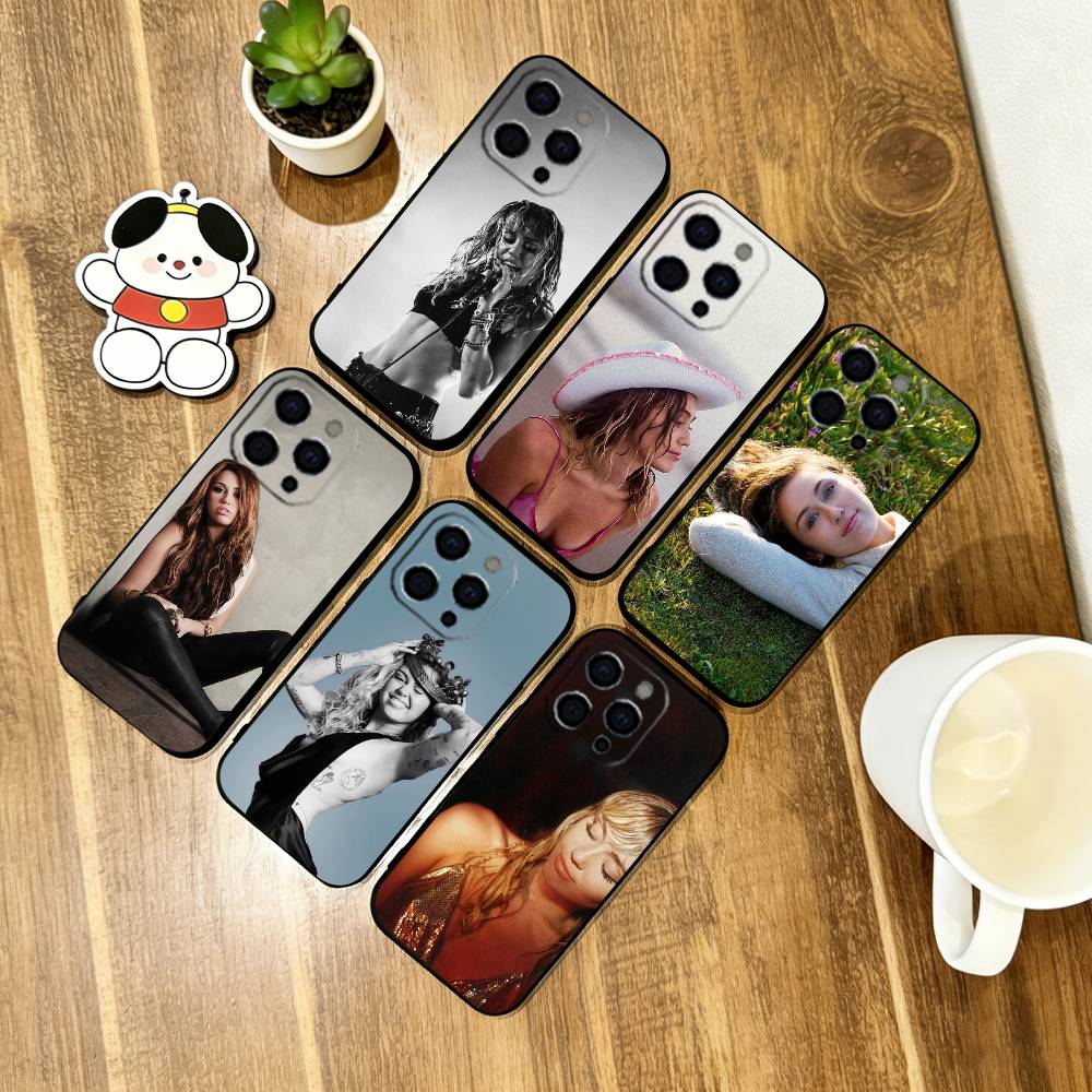 Чехол для телефона Майли Сайрус Для iPhone 17,16,15,14,13,12,11 Plus,Pro Max,XS,Мягкий силиконовый черный чехол
