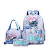 New Stitch School Backpack Set 3-Piece Waterproof Bookbag Printed Outdoor Travel