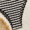 Полосатый купальник бикини: Сексуальная женская пляжная одежда для отпуска