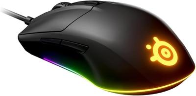 SteelSeries Rival 3 62513 USB Проводная Игровая Низкопрофильная Механическая RGB Подсветка Мышь, Легкая, Задержка, Переключатели, 3-Зональная