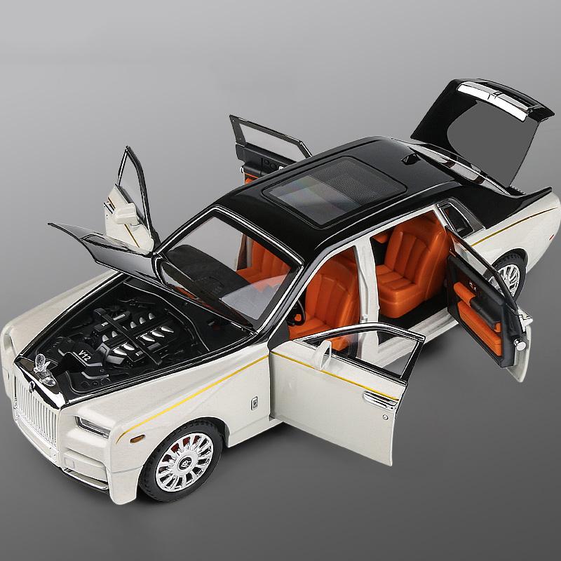 1:18 Модель автомобиля Rolls Royce Phantom Limousine из сплава, металлическая литая, для домашнего декора, настольный дисплей, орнамент, высокая симуляция, подарки