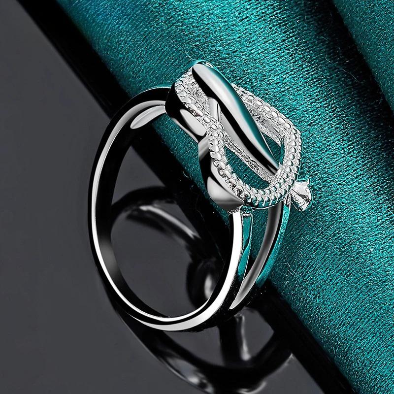 Высокое качество стерлингового серебра 925 пробы изысканные кольца с сердечками в виде дельфинов для женщин подарки для пар модные вечерние свадебные украшения