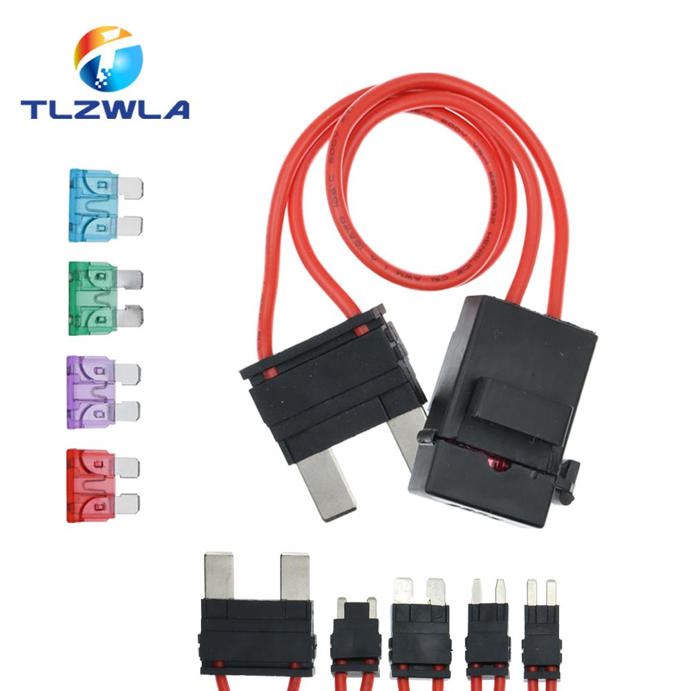 32V ACC Large Size Standard Mini Micro2 Size Car Fuse Holder 16AWG Non-Destructive Fuse Box ATM Blade Fuse Extension Cord Fuse Holders1