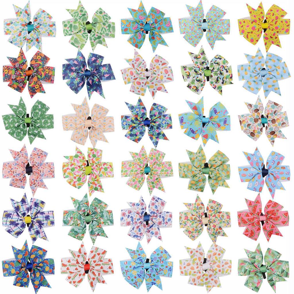50/100pcs Summer Fruit Collar Dog Bow Ties Slideable Pet Grooming Accessories Dog Accessories for Large Dogs Birthday Bowties