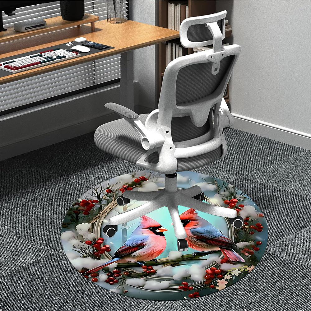 1pc Cardinals Winter Carpet for Office, Non-slip, Soft and Durable Office Rug, Perfect for Office yy260128029