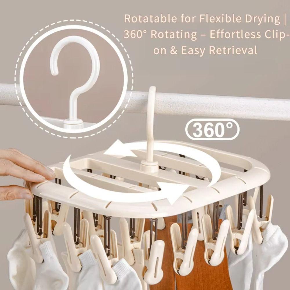 360° Rotatable Sock Drying Rack Thickened Design Socks Organizer Holder  Clothing