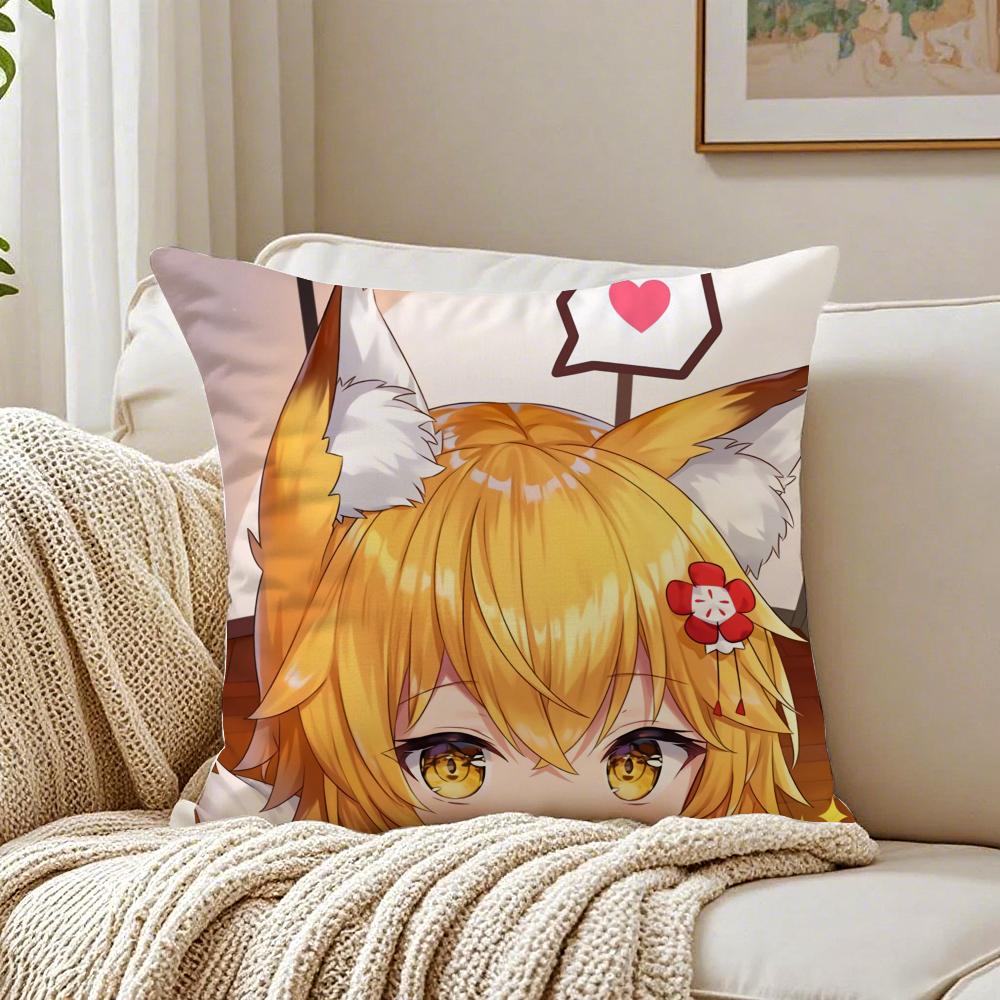 Милая японская аниме-подушка The Helpful Fox Senko San Наволочка Пылезащитная Декор для гостиной дивана Подушка Комната