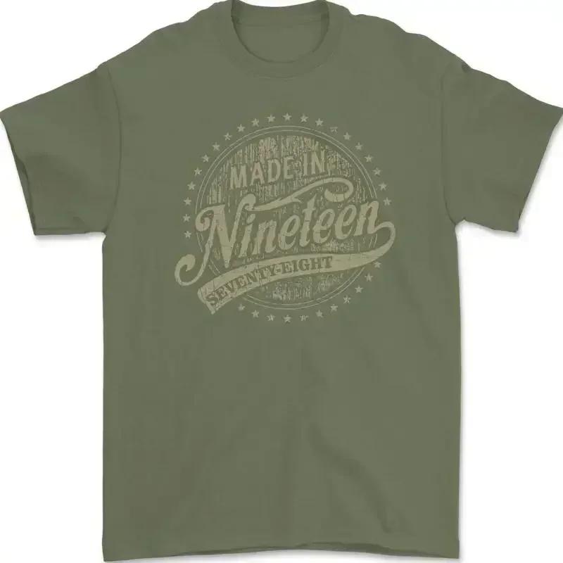 Distressed 47th Geburtstag Hergestellt In 1978 Herren 100 Cotton Grn T Shirt