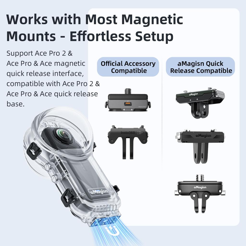 Водонепроницаемый кейс для Insta360 X5, Водонепроницаемый корпус, Подводный 60M, Невидимый кейс для дайвинга с крышкой для объектива, Аксессуары для Insta360 X5