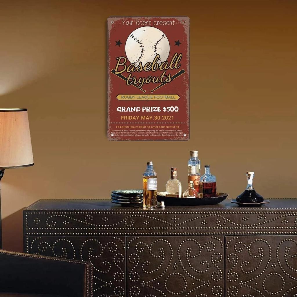 Sports Ball Game Posters Vintage Metal Tin Signs Decor Plaque Billard Bowling Rugby Football Home Wall Decor Room Decoration