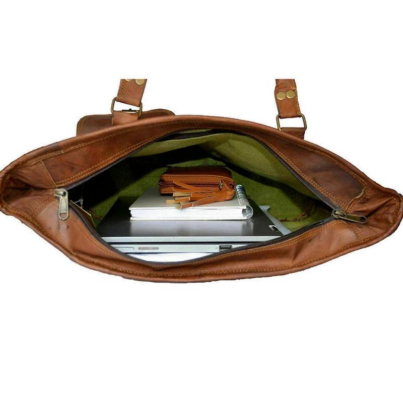 Кожаная сумка через плечо Tote A Perfect Shopping Коричневые женские 16-дюймовые винтажные большие женские сумки через плечо