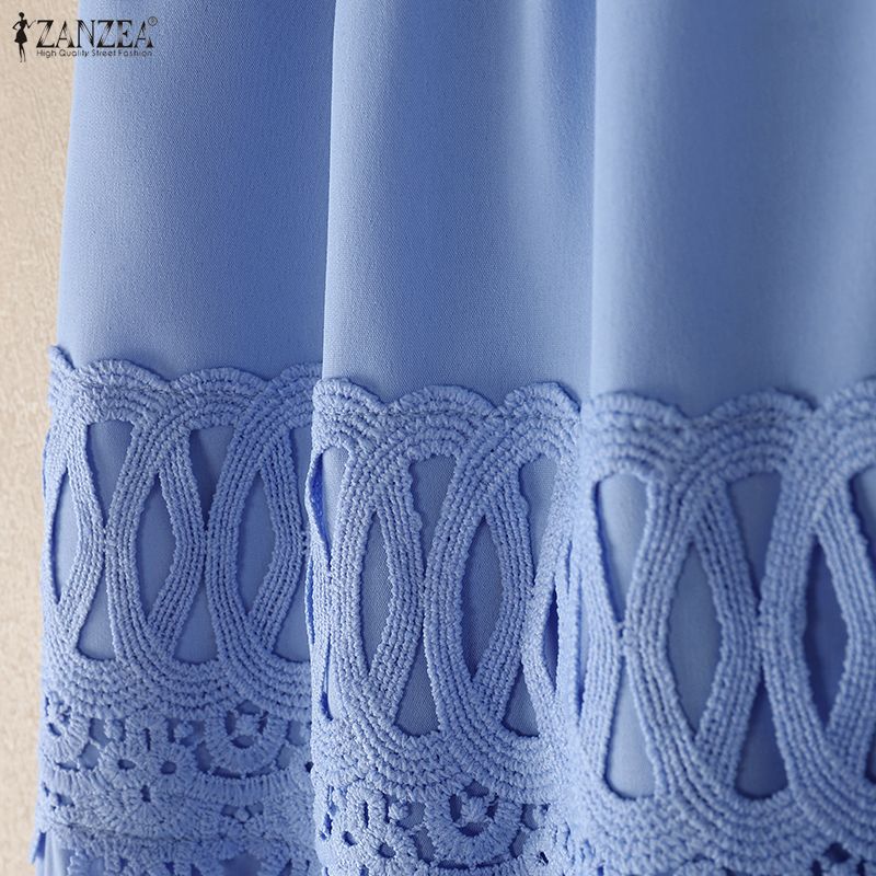 ZANZEA Женские повседневные свободные праздничные длинные юбки с эластичной талией