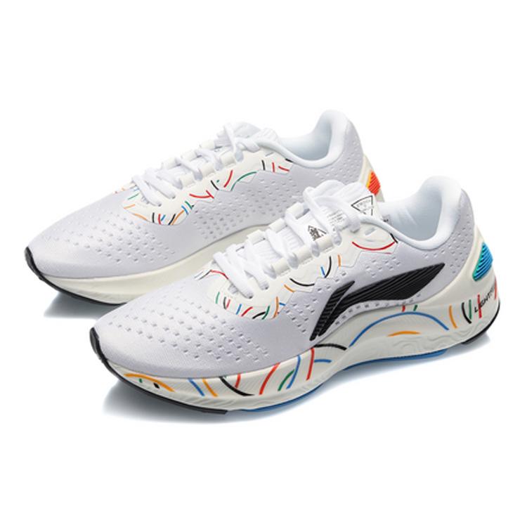 Li Ning Arashi Скользкие, износостойкие, легкие низкие беговые кроссовки Женские Белый Мультиколор ARHQ068-5