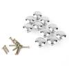 10Pcs Round Stainless Steel Cabinet Knobs Drawer Handles Cupboard Accessories