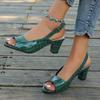 Spring and Summer New Casual Fashion Open-toed Fish Mouth High-heeled Sandals Versatile Large-size Women's Shoes