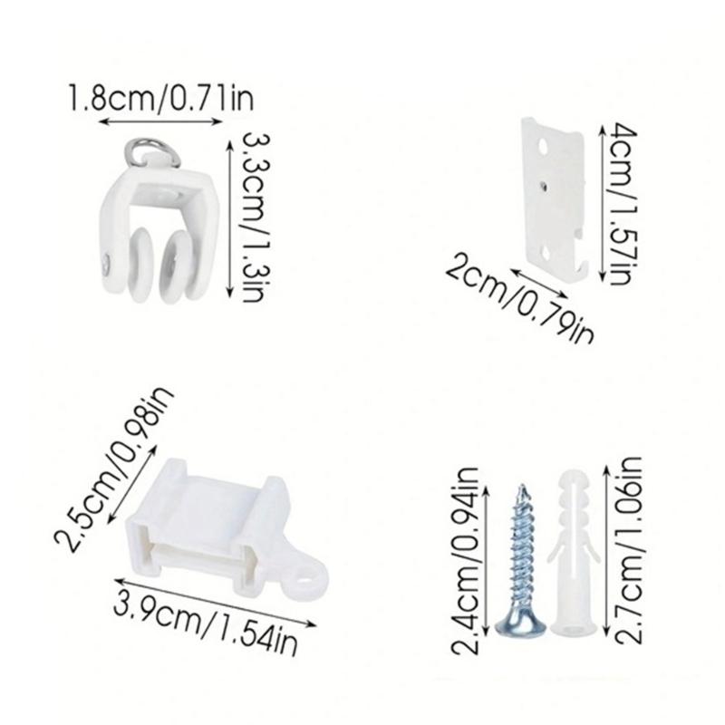 Комплекты карнизов для потолочных штор длиной 5 метров с гладкими роликами и металлическими креплениями для современного оформления окон Комплект карнизов для штор