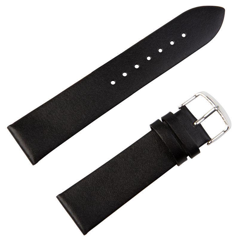 Universal Watch Strap - Ultra-Thin Top Grain Cowhide Leather with 5 Sizes (16mm, 18mm, 20mm, 22mm, 24mm) - Classic Pin Buckle Design