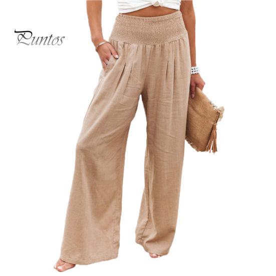 Женские летние однотонные брюки с карманами, свободные прямые брюки, уличная одежда