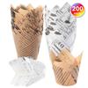 Tulip Cupcake Wrapping Paper Oil-Proof Bread Holder Newspaper Cup Printing English Goblet Of Fire 200