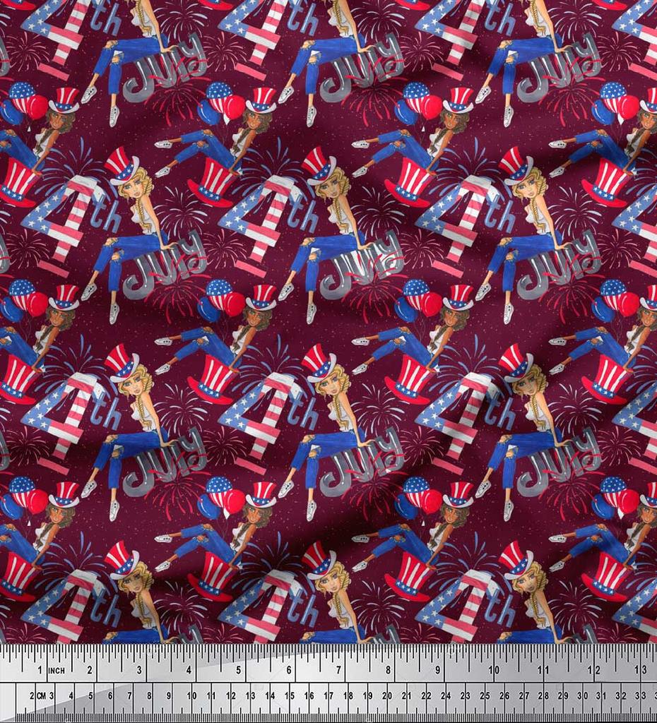 Soimoi Черная японская креп-сатиновая ткань для женщин, воздушных шаров и фейерверков с принтом для вечеринок, ткань по метрам 42 дюйма