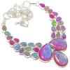 Pink Triplet Opal Gemstone 925 Sterling Silver Jewelry Necklace 18" E9y28