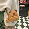 Ins New Kapibara Messenger Bag Cute Girl Student Going Out Storage Bag Cartoon Capybara Zipper Backpack