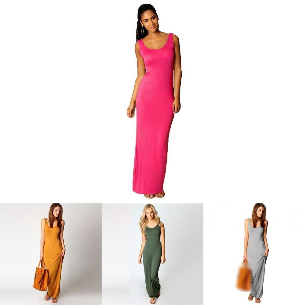 Elegant Women Sleeveless Bodycon Maxi Dress For Casual Beach And Daily Wear