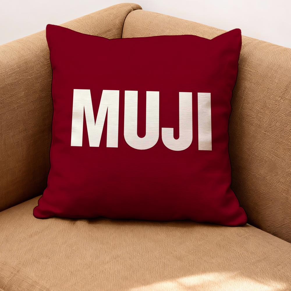 MUJI Cushion Cover Premium Comfort Reversible Pillow Cove -Two in One Design for Any Room & Car Interior