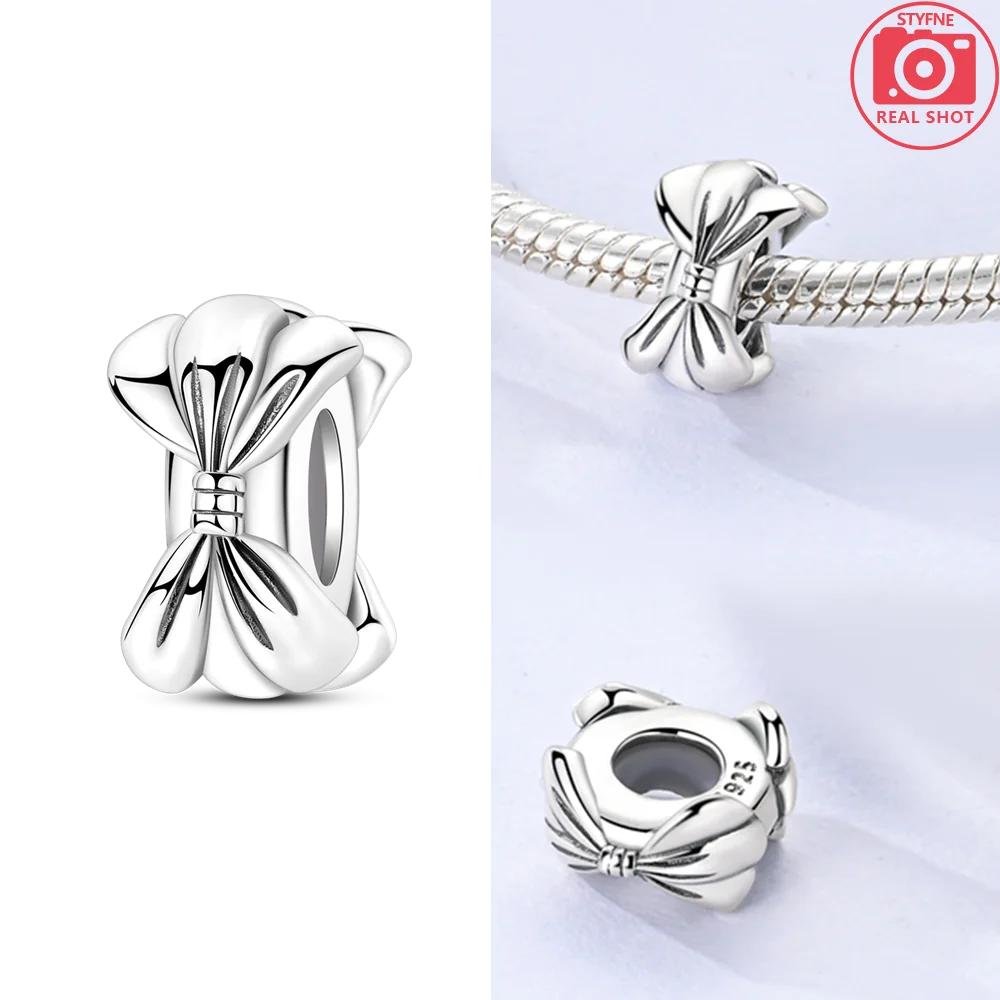 Copper Pendant Pink Ballet Girl Bow Charms Beads Fit Original Bracelet Necklace Jewelry Making For Women Diy