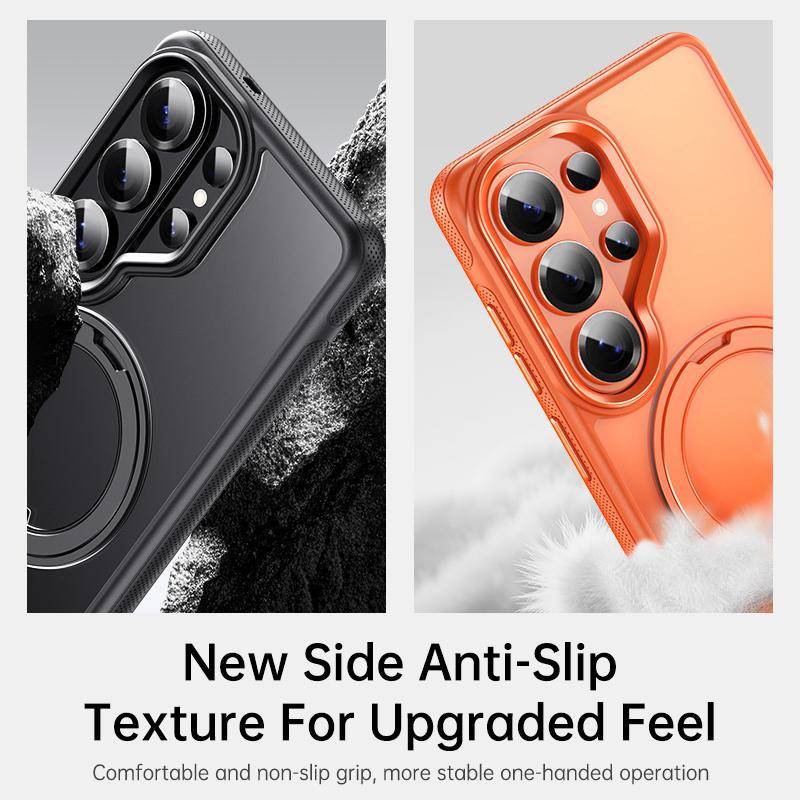 KEYSION N52 Magnetic 360° Ring Stand Case for MagSafe for Samsung Galaxy S26 Ultra 5G S26+ Matte Transparent Shockproof Phone Cover