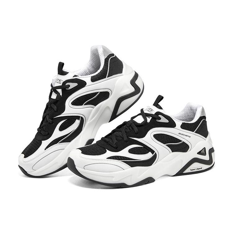 Skechers DLites Hyper Burst Bubble Panda Обувь Мужские Кроссовки Черный Белый 232425-WBK