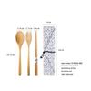 Набор деревянных столовых приборов YFJY: Гравируемая вилка, ложка, палочки для еды с тканевым мешочком - Идеально для свадеб и повседневного использования
