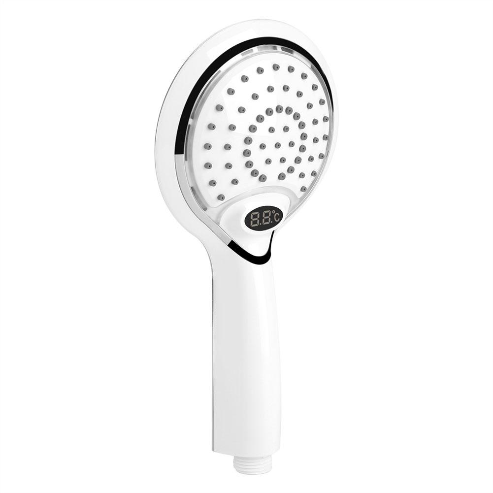 Handheld Bathroom Shower Spray Head Digital Temperature Display 3 Colors LED