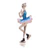 Exquisite Blue Enamel Pretty Ballet Figure Skating Ice Skate Dancer Girl Brooch Pin Badge Jewelry Gift For Ballerina Accessories