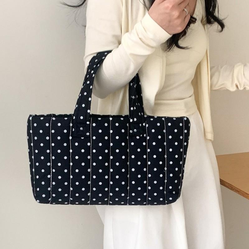 South Korea Ins Style New Wave Dot Design Handbag Large-capacity Literary Casual Niche 100