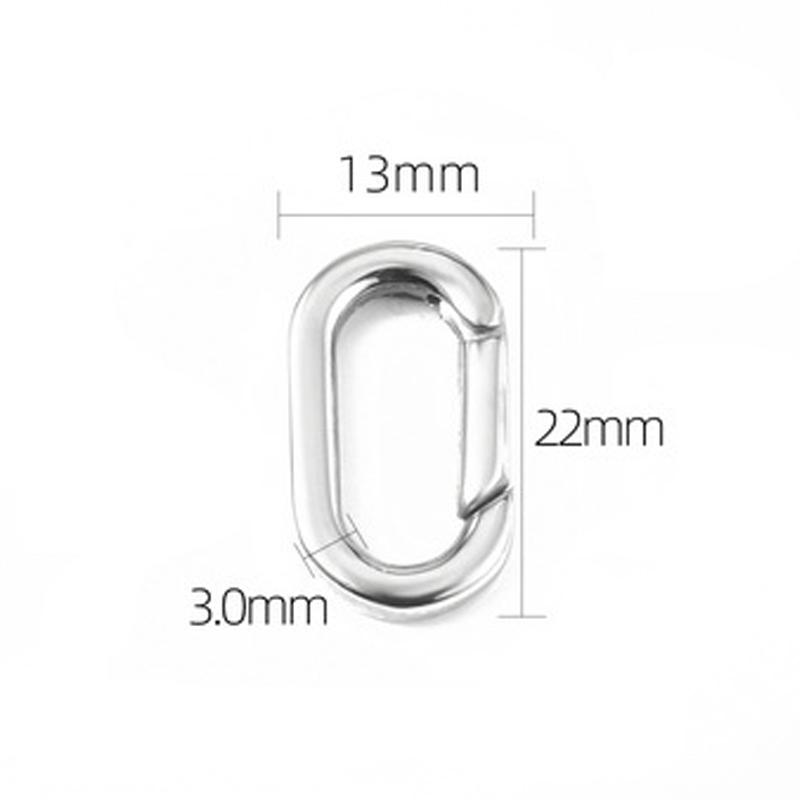 2pcs/1pc No Fade Stainless Steel Heart Spring Lobster Clasp Keychain Oval Clasps Keyring Carabiner Key Holder DIY Jewelry Making