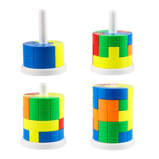 1 набор детских строительных блоков «Башня» с 40 карточками с заданиями, сделай сам, цилиндрическая башня, игра для укладки, для малышей, мальчиков и девочек, развивающая игрушка-головоломка из блоков