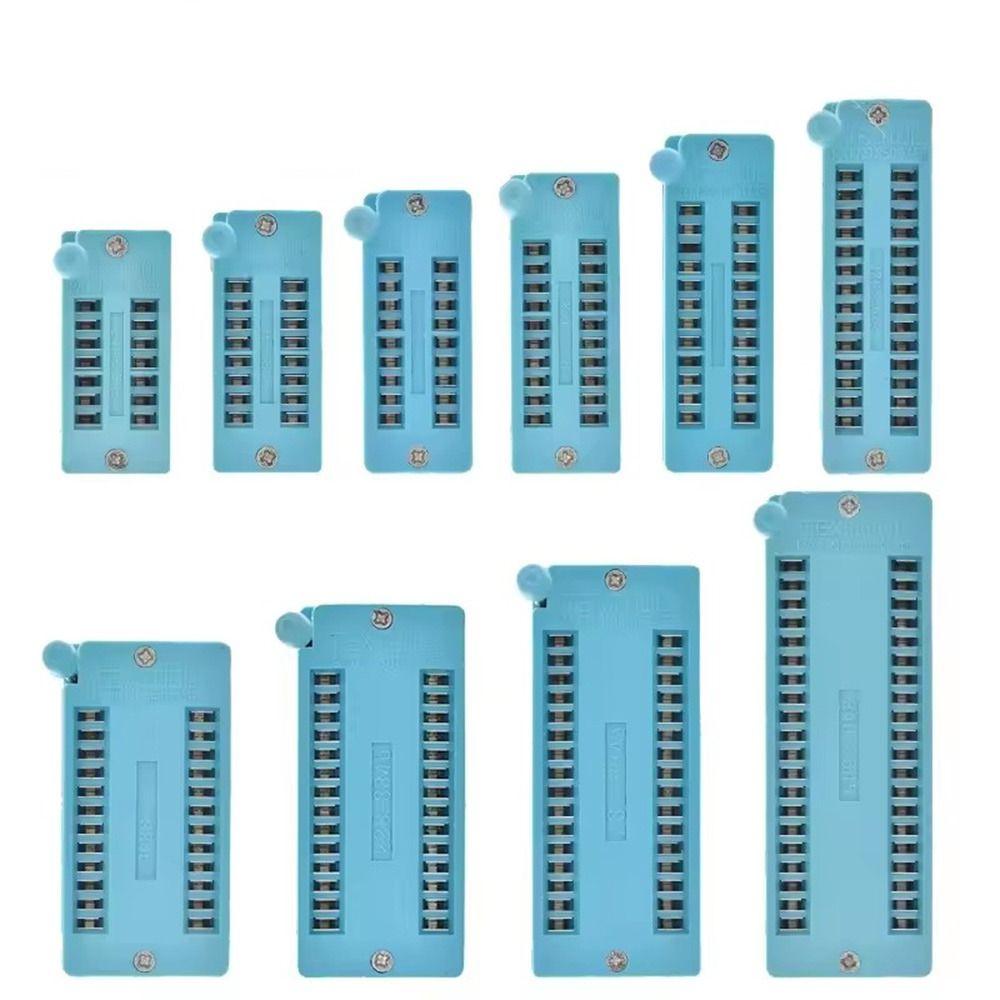 2.54 MM IC Lock Seat Zif Socket Green Microcontroller Chip Testing Seat Test Solder Type Socket