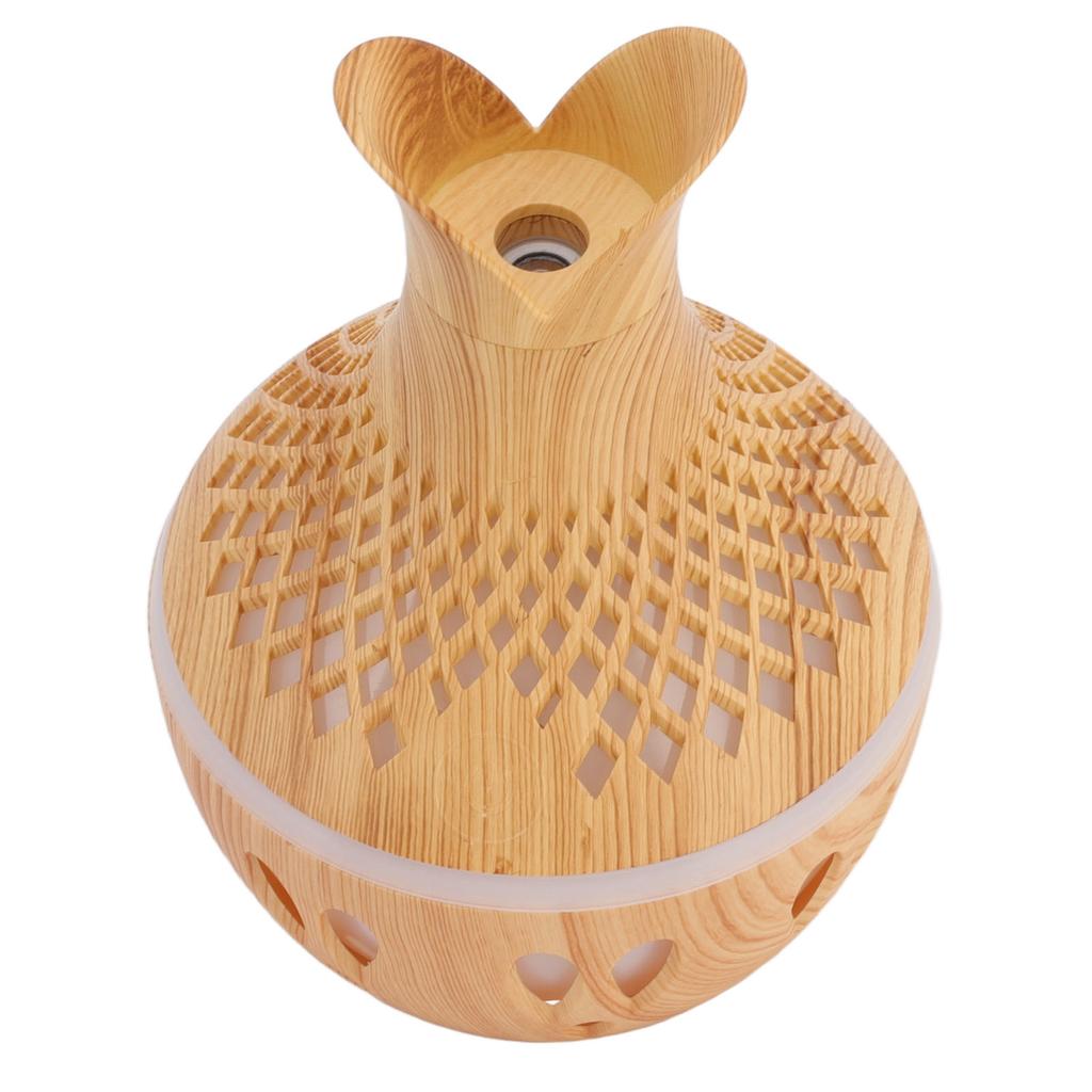 300ml Wood Grain Humidifier USB Powered Aroma Diffuser Humidifier with Ambient Night Light 2 Petal