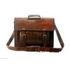 Genuine Vintage Leather Messenger Laptop Briefcase Satchel Brown Shoulder Bag