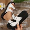 Fashion Metal Double Buckle Thick Sole Punk Slippers Women Fashion Chunky Platform Sandals Woman Summer Anti Slip Outdoor Beach Slides
