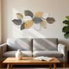Metal Wall Art, Modern Hanging Wall Decor with Unique Leaf Design for Living Room Bedroom Entryway