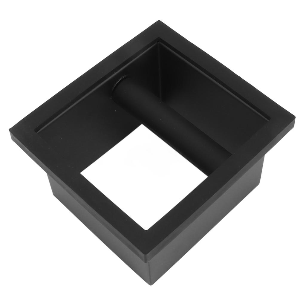 Coffee Ground Knock Box Square Bottomless Black Rubber PTFE Steel Residue Box for Cafe