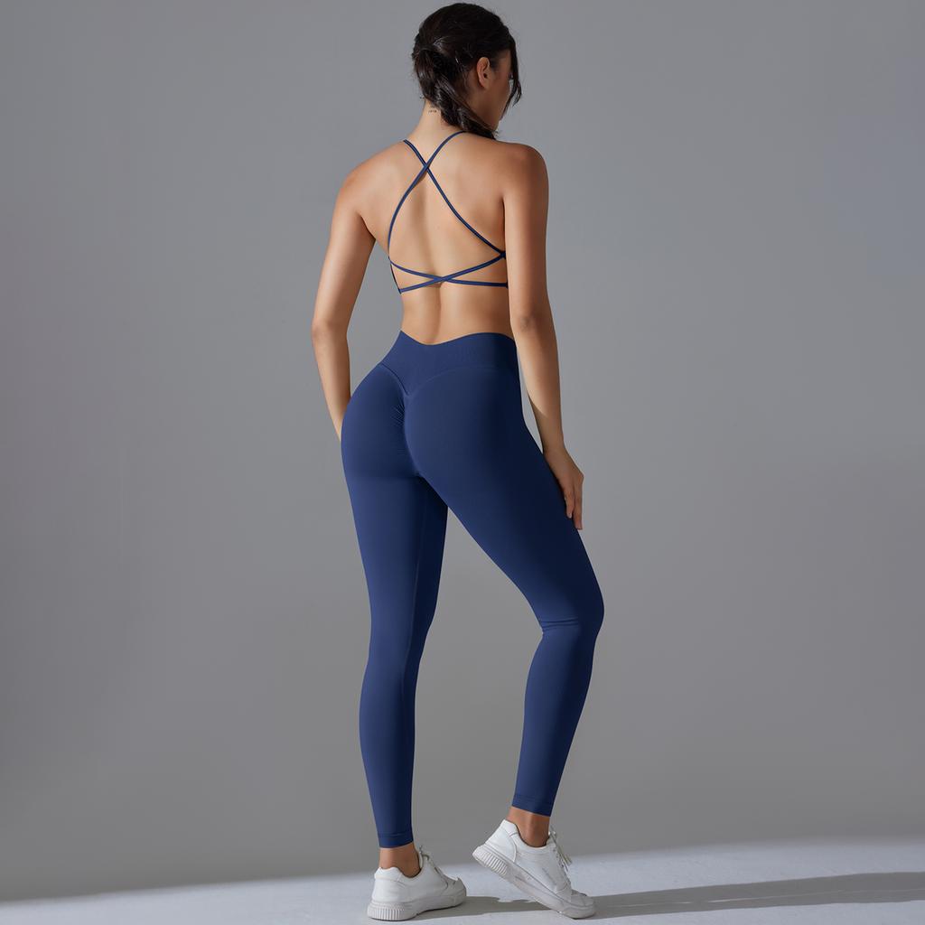 Nessaj Бесшовный бюстгальтер с перекрестным лифом сзади, комплект для йоги, женская спортивная одежда, леггинсы с высокой талией, одежда для тренировок и бега