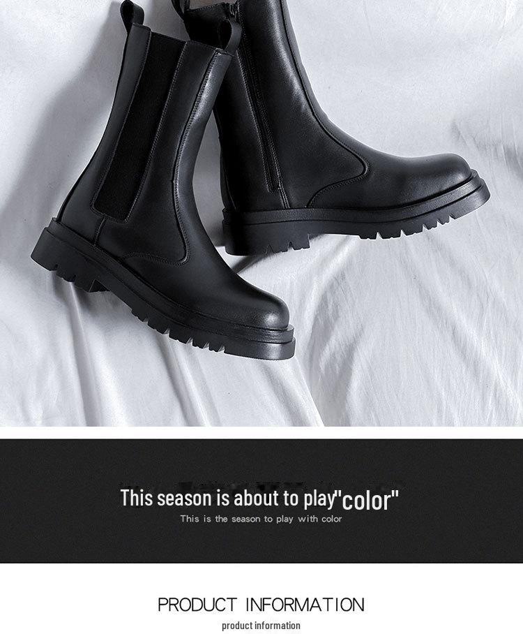 Осенние мужские высокие ботинки челси с круглым носком 2024 года 70181-R