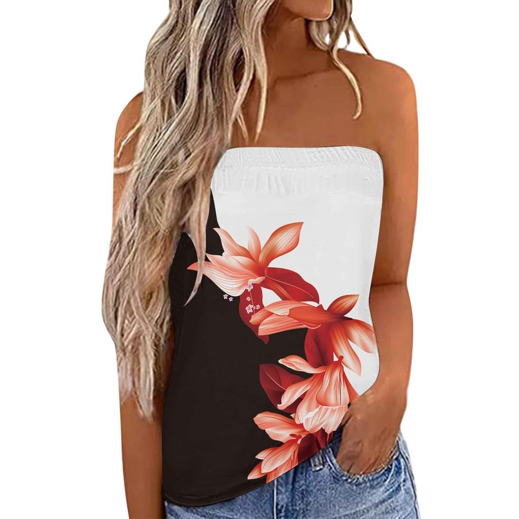 Women's Summer Sexy Tube Top Off Shoulder Sleeveless Tops Strapless    Beach Vest Bandeau  Shirt Backless Sexy Tops