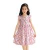 EDREES Short Sleeve Floral Ruffled Sleeve Summer Jumper Summer Stylish Tulle Long Everyday Wear Girls' Dress, Kids' Dress, Skirt, Dress, Loungewear,