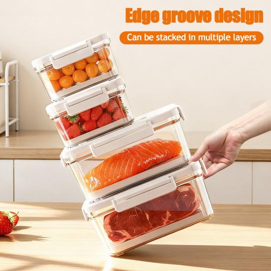 Электрический вакуумный контейнер для еды, герметичный ящик-хрустяшка с ручным насосом, пищевой контейнер без BPA для хранения в холодильнике, для фруктов, овощей и мяса