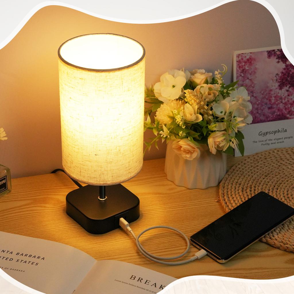 Touch Control Table Lamp Bedside Desk Lamp with 4W LED Bulb Warm White Light 3-level Dimmable