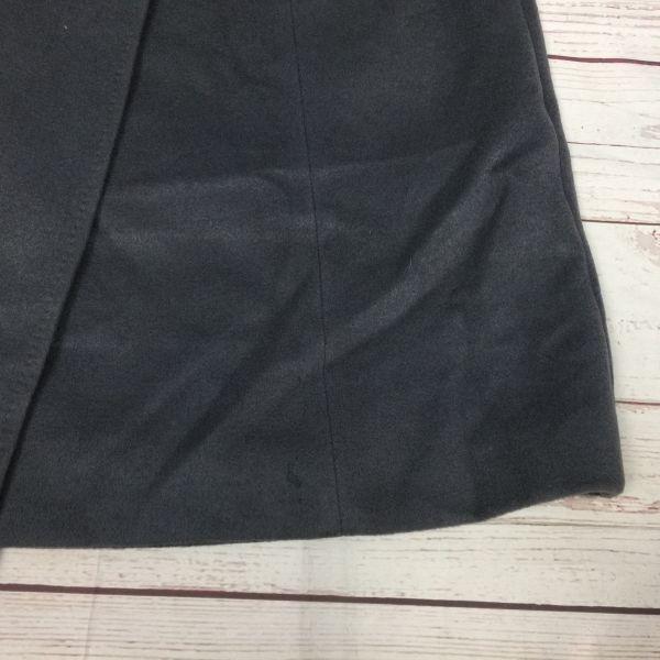 Japan Kusto Cashmere 100% P Coat Outer Women M Dark Gray Cupra Lining Double Button Long(USED)